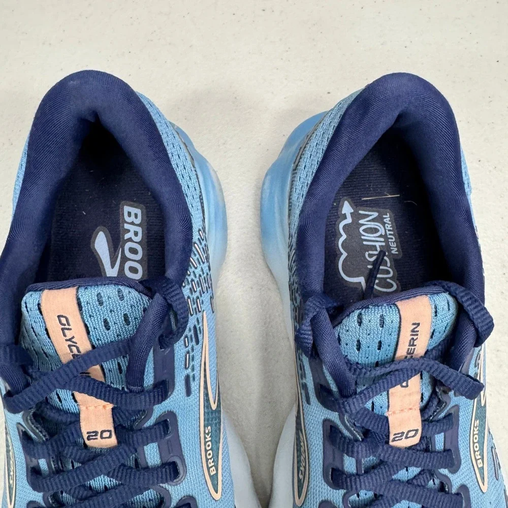 Brooks Glycerin 20 Running Shoes Womens Size 8 Blue Low Top Athletic Running